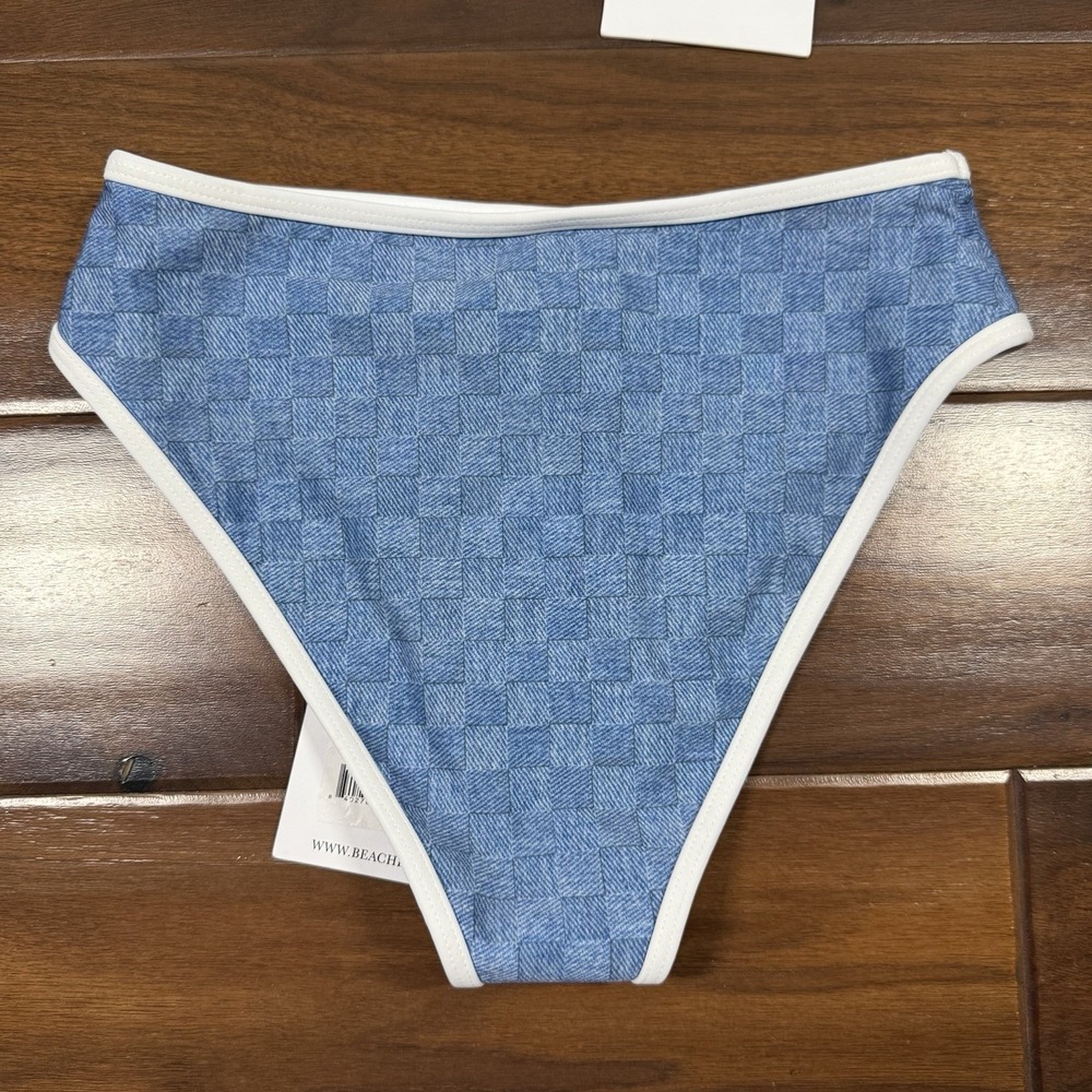 Beach Riot Size XS / S Blue Denim Daze 2 Piece Bikini Estelle Top Hester Bottom - Picture 9 of 12